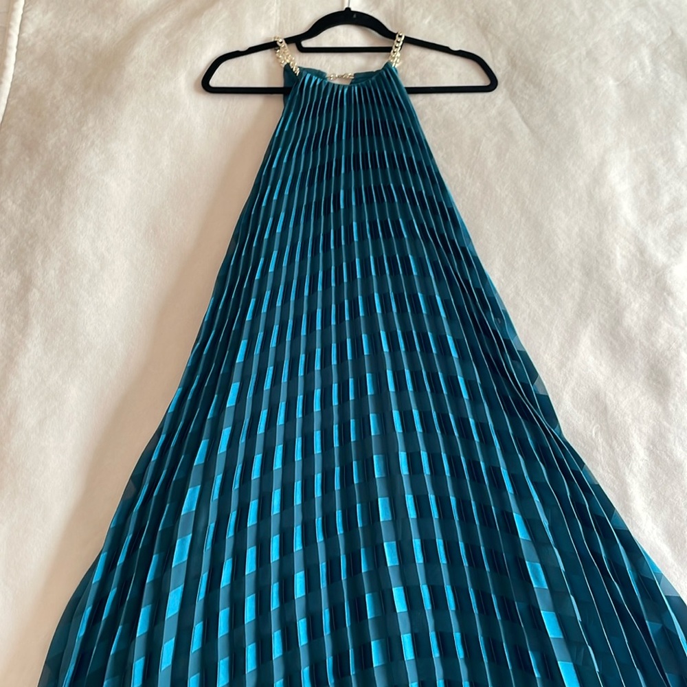 Ted Baker Elegant Teal Pleated Dress